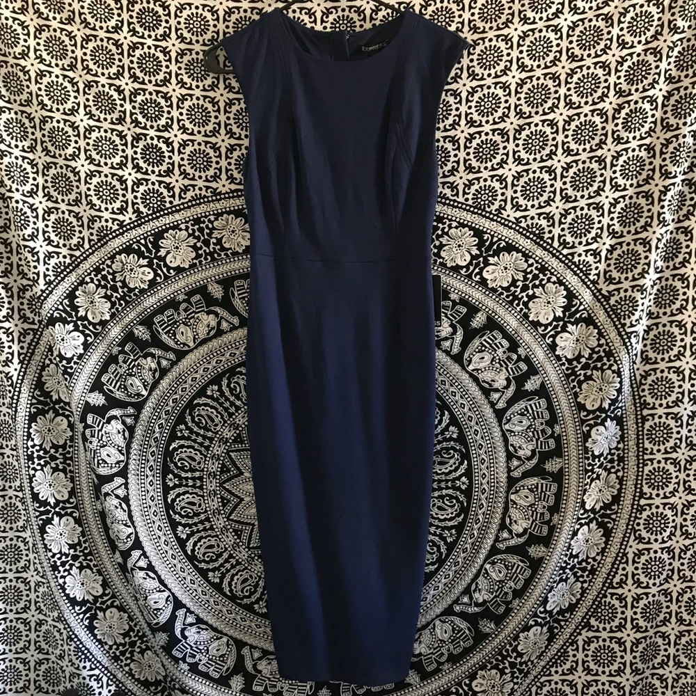 Navy Blue Express Midi Dress BNWT